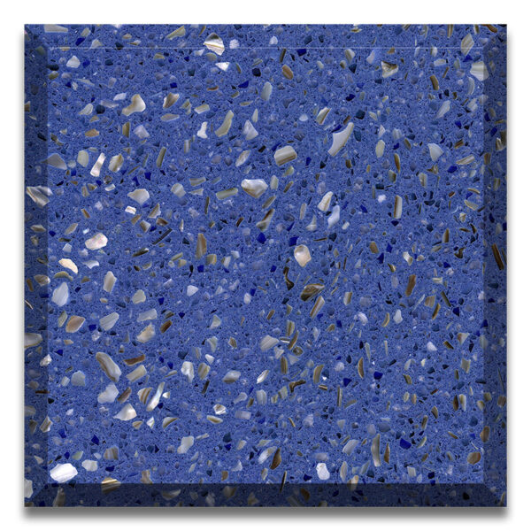 Alaska Blue color artificial stone precast terrazzo slabs 600x600