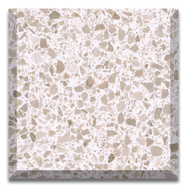 Cream color artificial stone precast terrazzo slabs and tiles slab 600x600