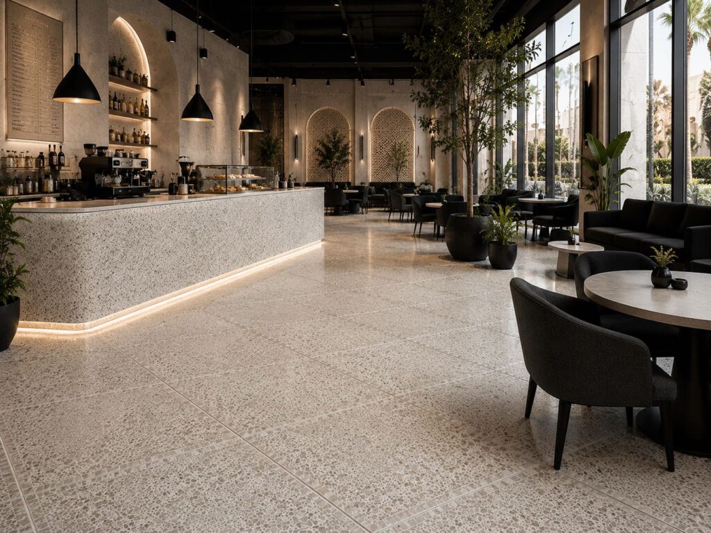 Terrazzo floor tile